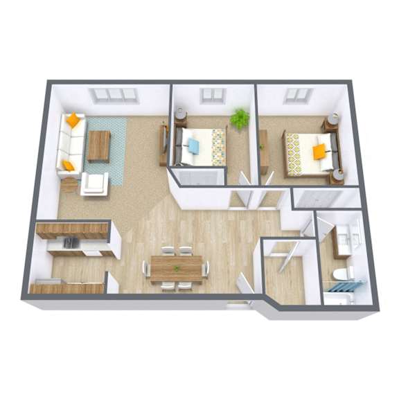 Brownstone Apartments in Fargo, ND | Two Bedroom Floor Plan 21C