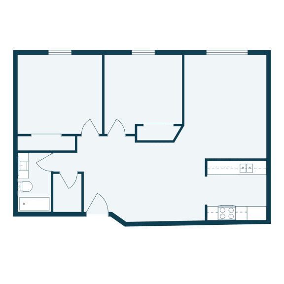 Brownstone Apartments in Fargo, ND | Two Bedroom Floor Plan 21A
