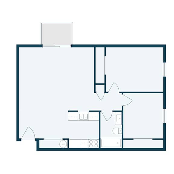 Candlelight Apartments in Fargo, ND | Two Bedroom Floor Plan 21A