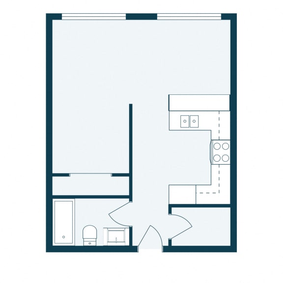 Carlton Place Apartments in Fargo, ND | Efficiency Floor Plan 01A