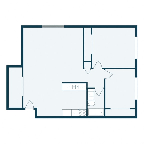 Carlton Place Apartments in Fargo, ND | Two Bedroom Floor Plan 21B