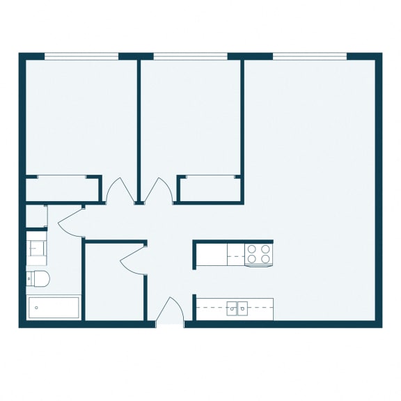 a floor plan of a house with a bedroom and a living room
