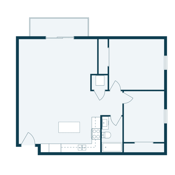 the floor plan of the ground floor of a house