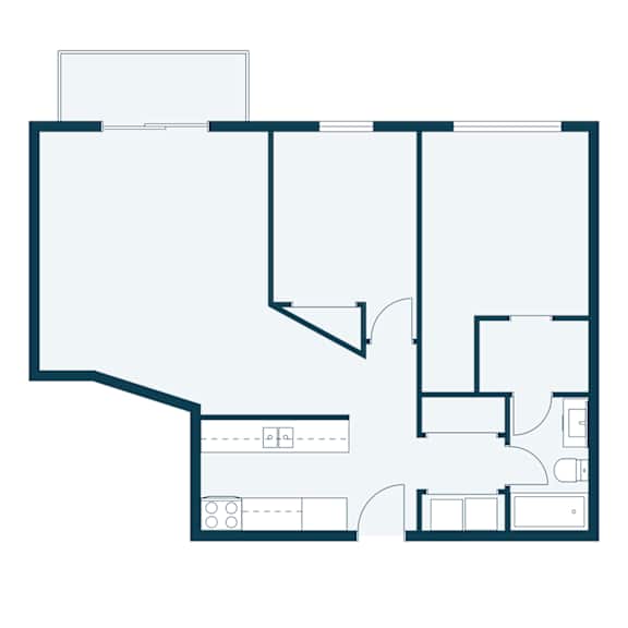 Cedars 4 Apartments | Two Bedroom Floor Plan 21B