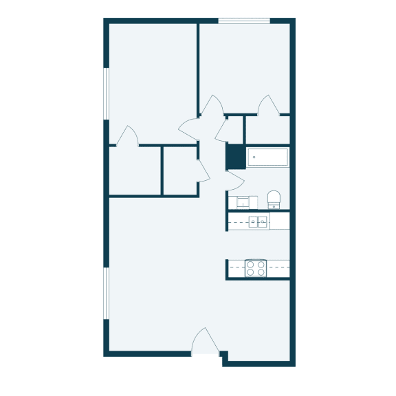 Cedarwood Apartments in Grand Forks, ND | Two Bedroom Floor Plan 21A