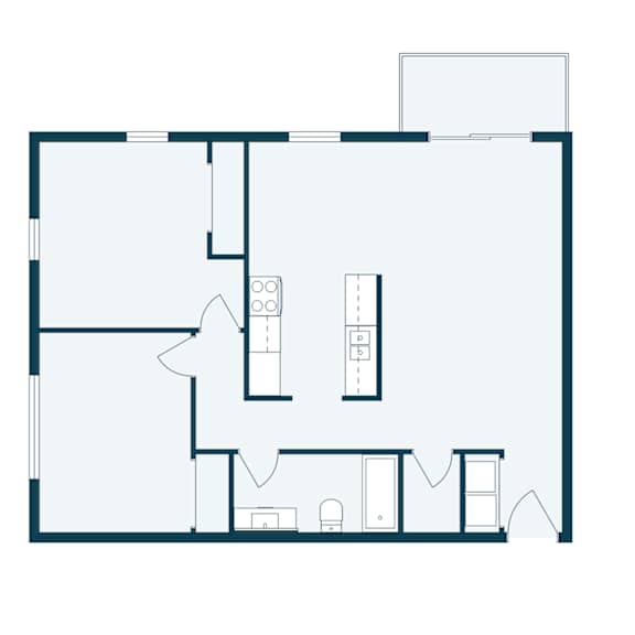 Cherry Creek Apartments in Grand Forks, ND | Two Bedroom Floor Plan 21A