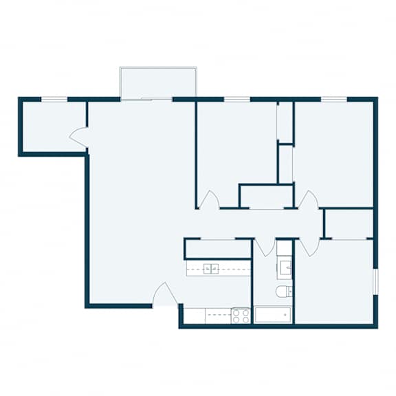 Chestnut Ridge Apartments | Three Bedroom Floor Plan 31C with Den