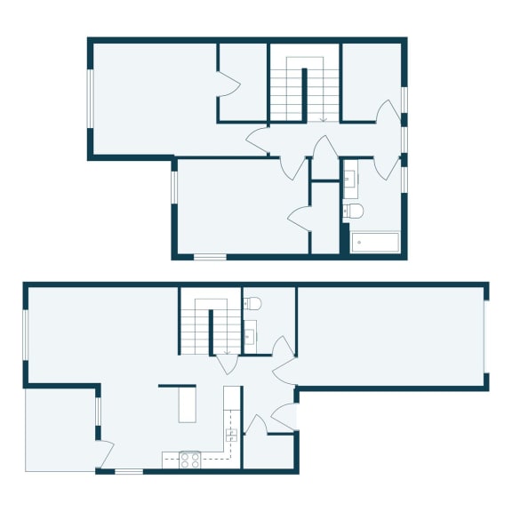 Bluestem Townhomes | Two Bedroom Floor Plan 215A