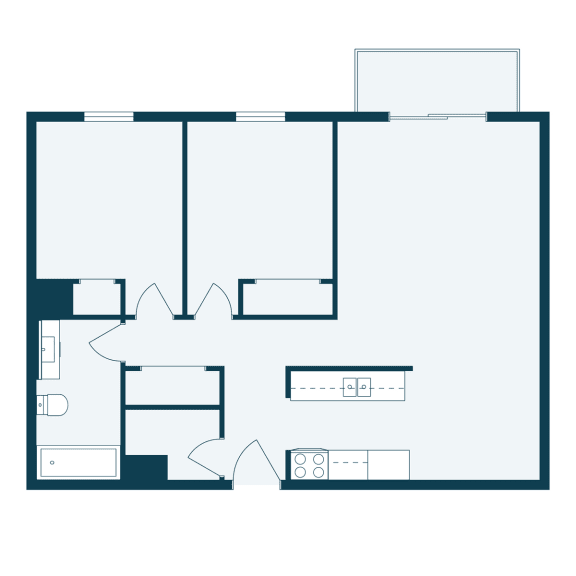 a floor plan of a house with a bedroom and a living room