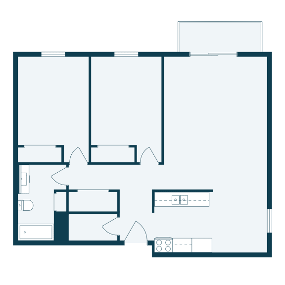 a floor plan of a house with a bedroom and a living room