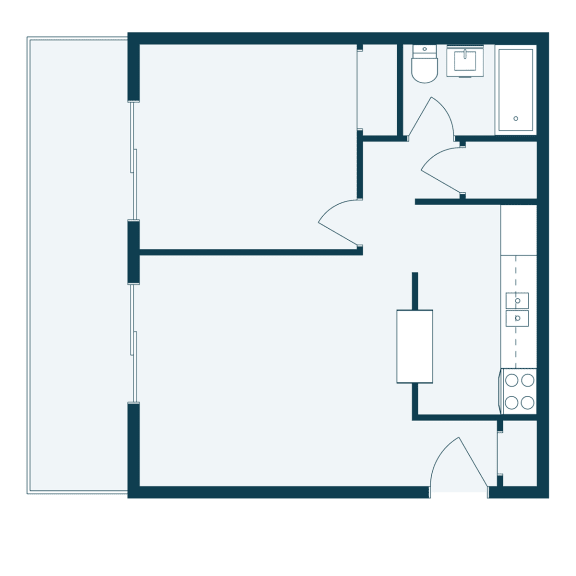 Courtyard Apartments in St. Louis Park, MN | One Bedroom Floor Plan 11A