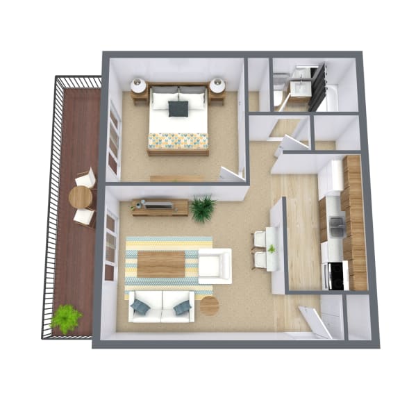 Courtyard Apartments in St. Louis Park, MN | One Bedroom Floor Plan 11A
