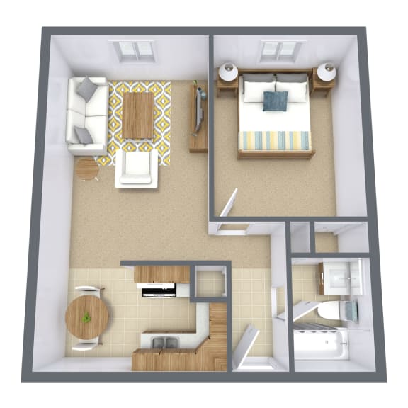 Covington Court Apartments in West St. Paul, MN - One Bedroom Floor Plan 11A