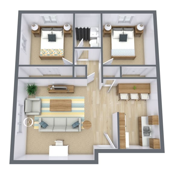 Covington Court Apartments in West St. Paul, MN - Two Bedroom Floor Plan 21A
