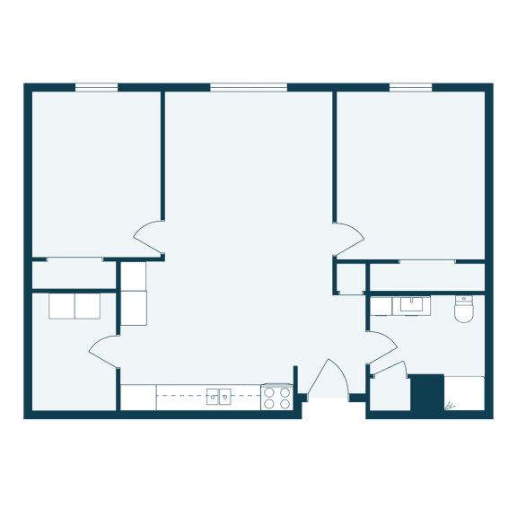 a floor plan of a room with a bedroom and a living room