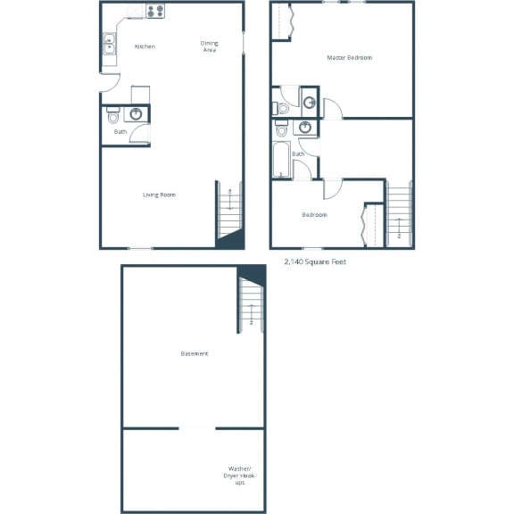 Bristol Park Townhomes in Grand Forks, ND | Two Bedroom Floor Plan 215A Bristol Park Townhomes in Grand Forks, ND | Two Bedroom Floor Plan 215A