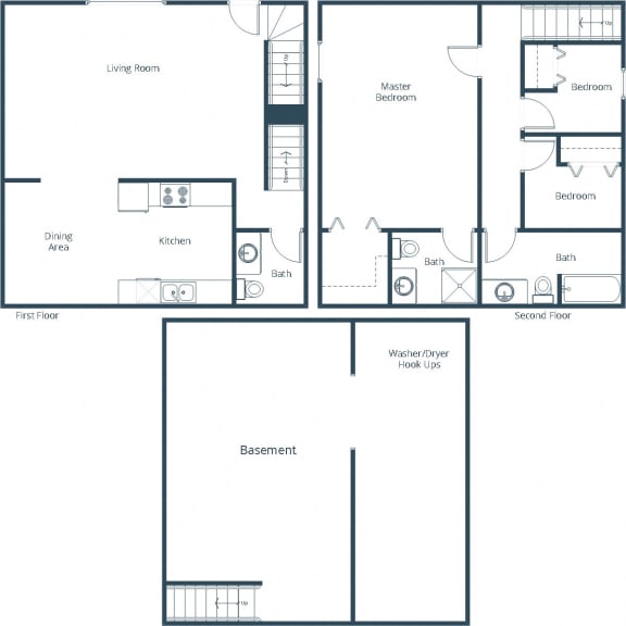 Bristol Park Townhomes in Grand Forks, ND | Three Bedroom Floor Plan 325A