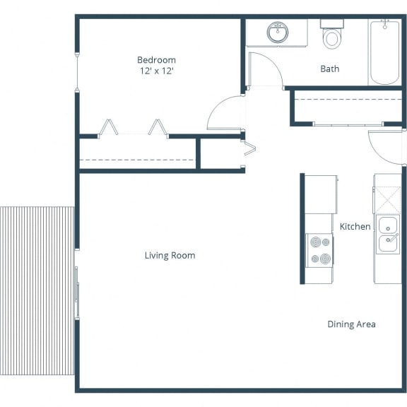 Chandler 1802 Apartments in Grand Forks, ND | One Bedroom Floor Plan 11A