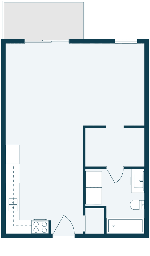 Desoto Estates in Grand Forks, ND | Efficiency Floor Plan 01A