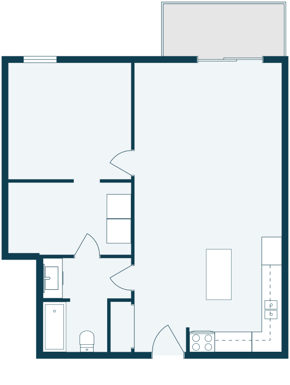 Desoto Estates in Grand Forks, ND | One Bedroom Floor Plan 11C