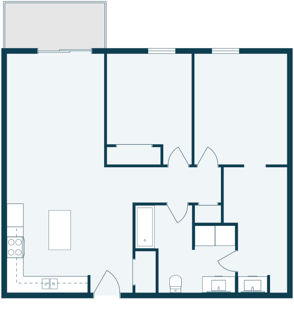 Desoto Estates in Grand Forks, ND | Two Bedroom Floor Plan 21A
