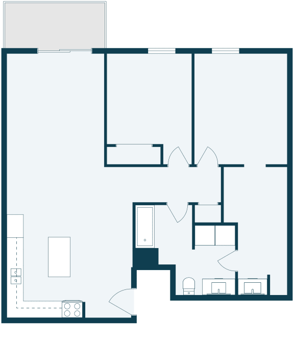 Desoto Estates in Grand Forks, ND | Two Bedroom Floor Plan 21B