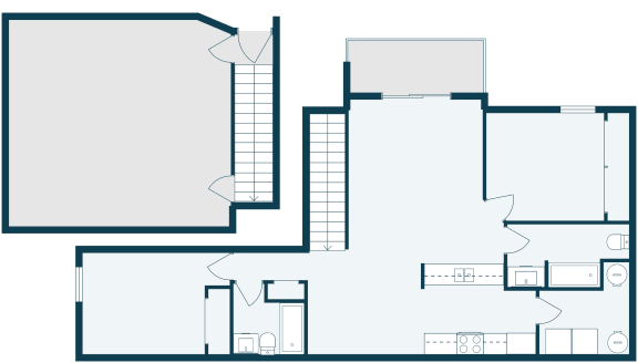 Desoto Townhomes in Grand Forks, ND | Two Bedroom Floor Plan 22A