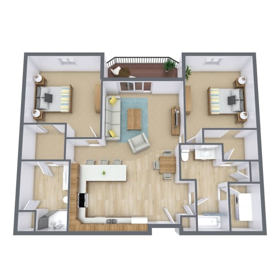 a floor plan of a house with a bedroom and a living room