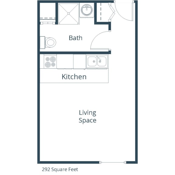 Deer Park Apartments in Hutchinson, MN - Studio Floor Plan 01A