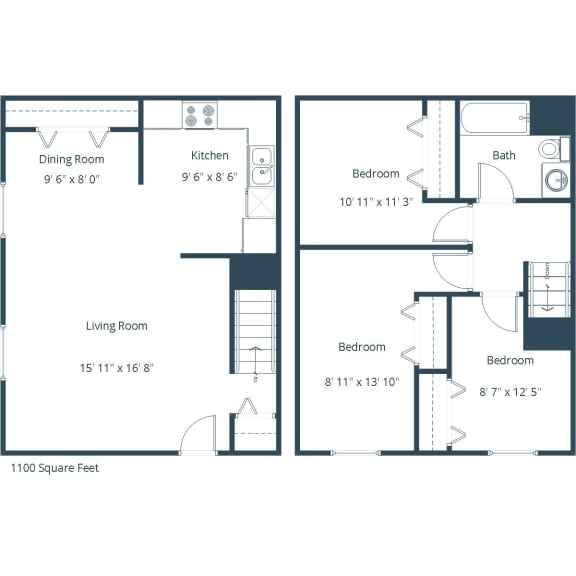 Twin Oaks Townhomes in Hutchinson, MN - Three Bedroom Floor Plan 31B