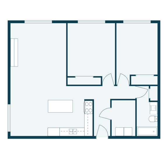Dynasty 1 Apartments in Fargo, ND | Two Bedroom Floor Plan 21B