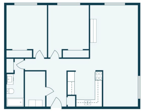 a floor plan of a house with a bedroom and a living room
