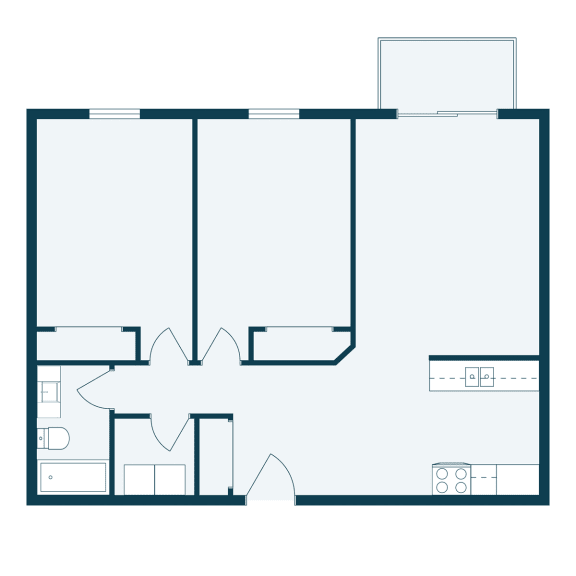 Eagle Run Apartments in West Fargo, ND | Two Bedroom Floor Plan 21A