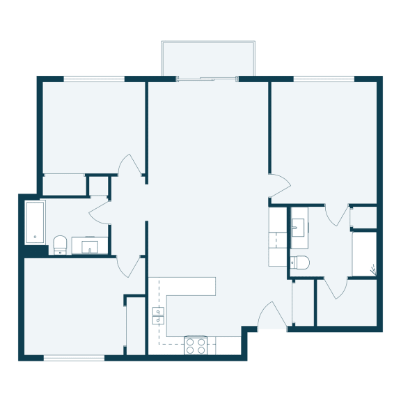 the floor plan of the ground floor of a house