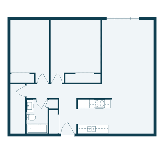 a floor plan of a living room with a bedroom and a closet