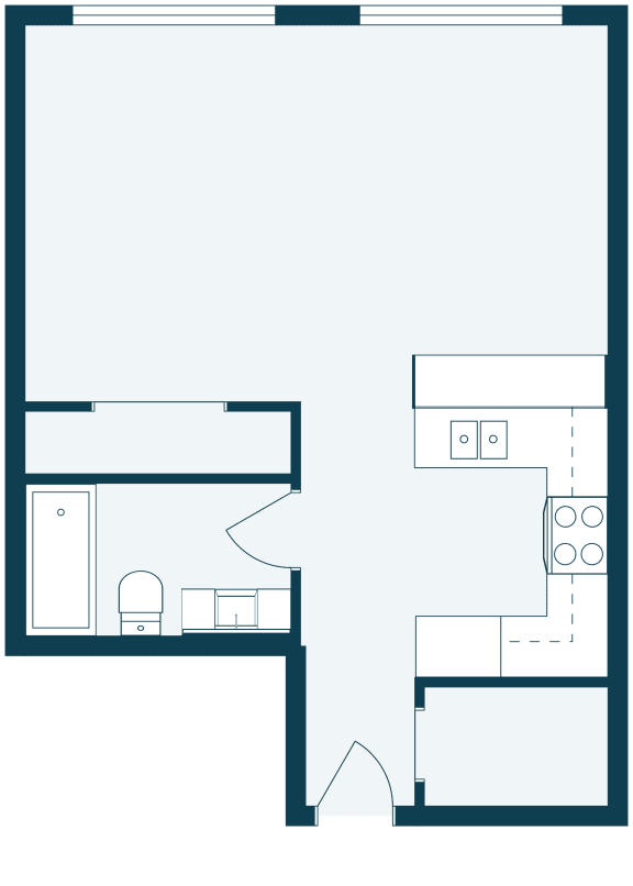 Flickertail I-VI Apartments | Efficiency | Plan 01A