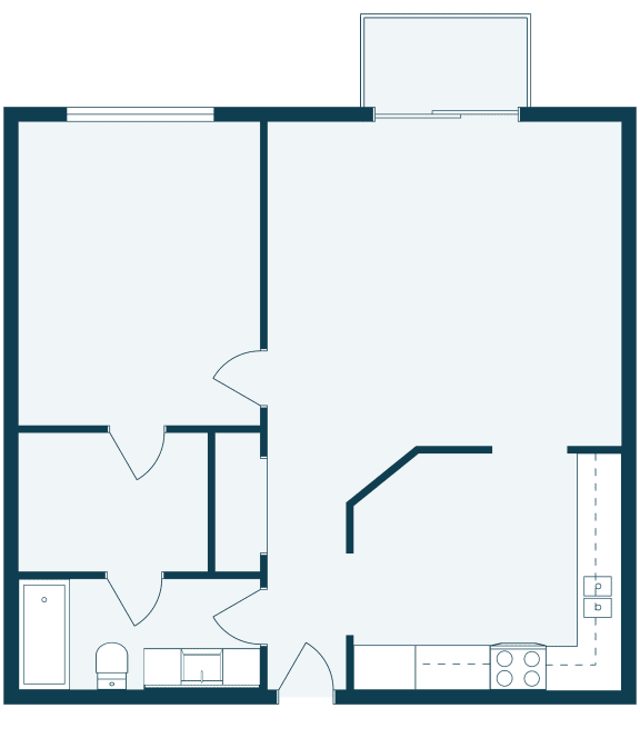 Flickertail I-VI Apartments | One Bedroom | Plan 11B