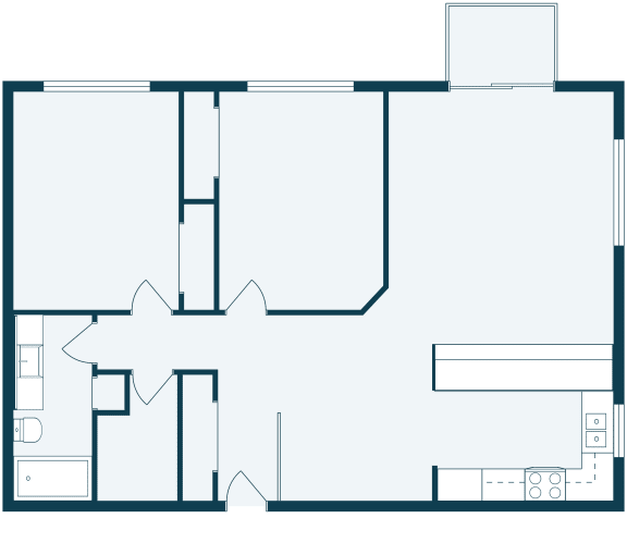 Flickertail I-VI Apartments | Two Bedroom | Plan 21A
