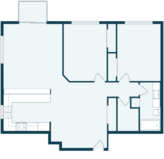 Flickertail I-VI Apartments | Two Bedroom | Plan 21B