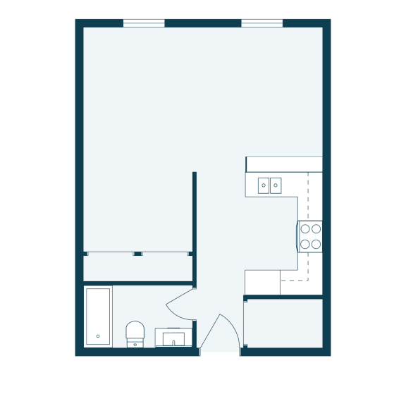 a floor plan of a house with a bedroom and a living room