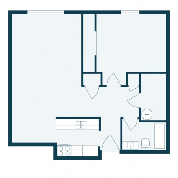 One Bedroom Floor Plan 11B at France, Fargo, 58103