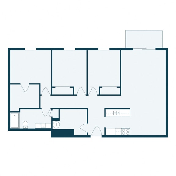 Three Bedroom Floor Plan 31A at France, Fargo, ND 58103