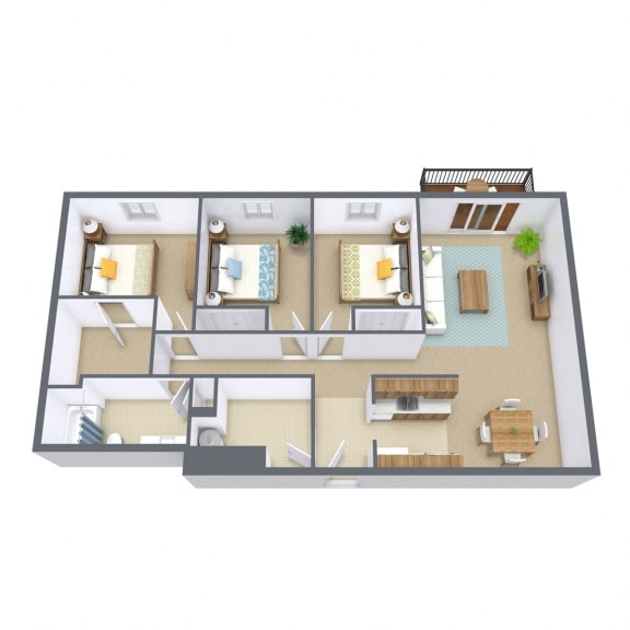 Three Bedroom Floor Plan 31A at France, North Dakota, 58103