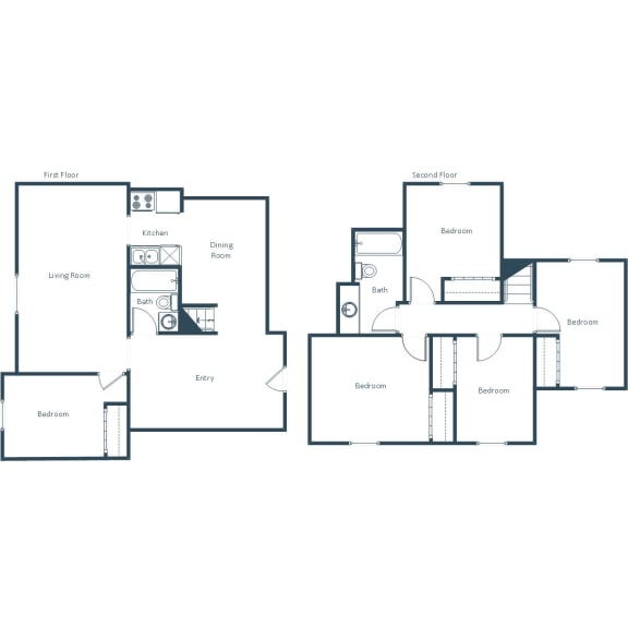 Townhomes at Mallard Creek | Four Bedroom Two Bath Plan A