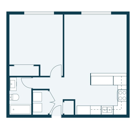 Georgetown on the River in Fridley, MN | One Bedroom Floor Plan 11H