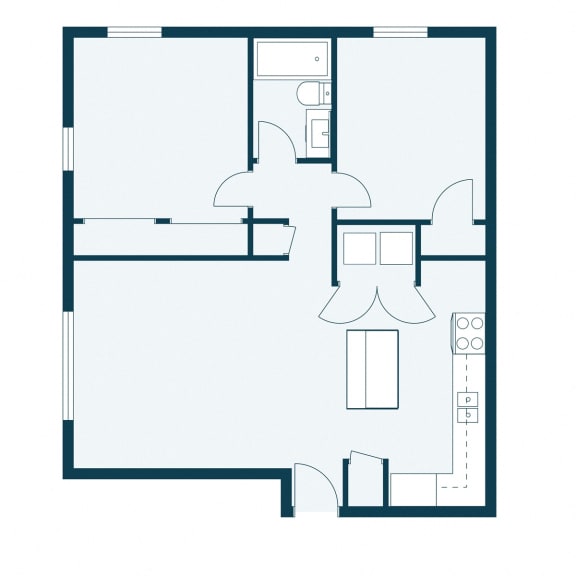 Georgetown on the River in Fridley, MN | Two Bedroom Floor Plan 21E