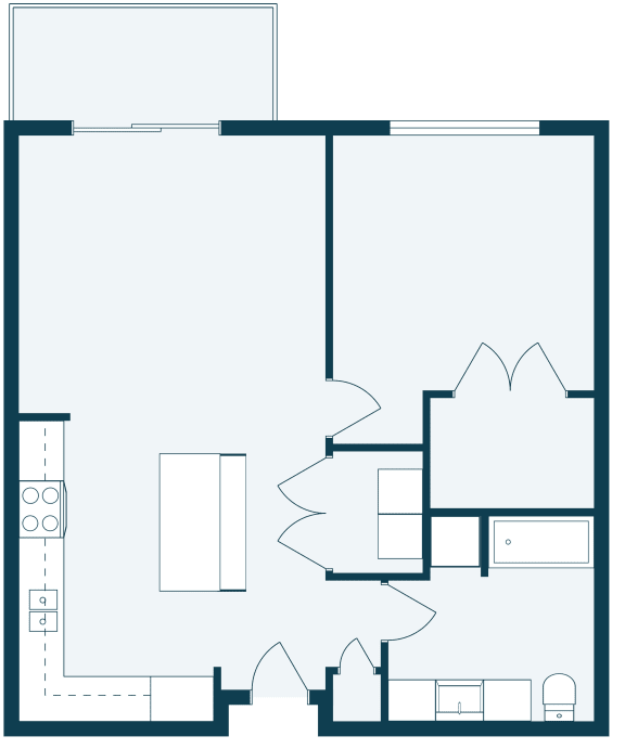 Glen Pond Addition Apartments | One Bedroom | Plan DAU1CXXB