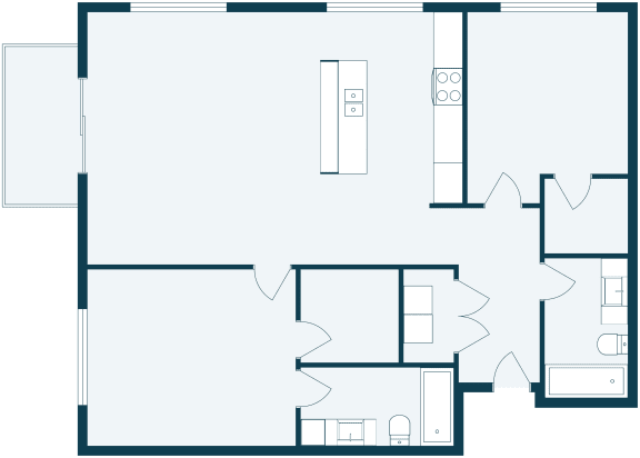 Glen Pond Addition Apartments | Two Bedroom | Plan DAU2FXXB