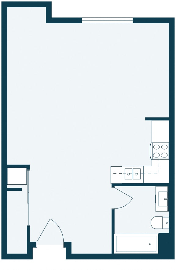 a floor plan of a house with a bedroom and a living room