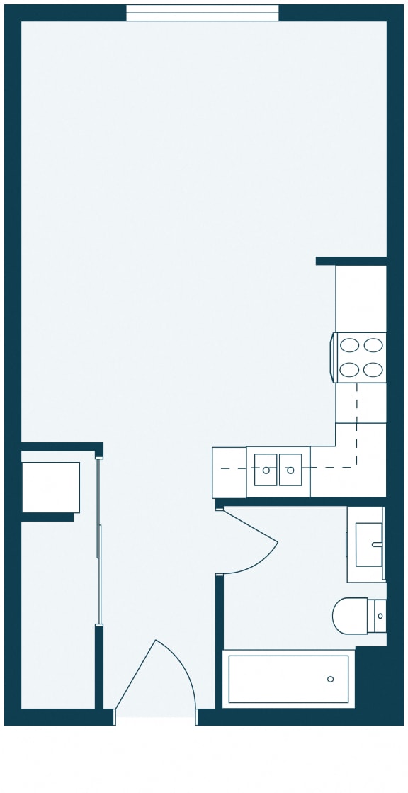 a floor plan of a house with a kitchen and a living room